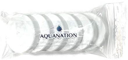 AquaNation 48mm Threaded/Screw-On Caps Lids for 3 and 5 Gallon Drinking Water Bottles Jugs Serum Jars Glass Containers (6 Pack) White
