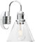 Yosoan Wandleuchte Wandlampe Moderne Vintage Industrie Wandleuchter mit 7,3 Klarglas Lampenschirm, für Office Home Küche Wohnzimmer Schlafzimmer Loft Bar(Chrom)