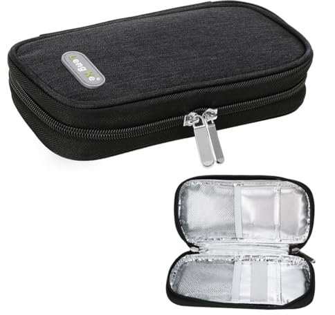 YOUSHARES Bolsa Nevera Insulina de Viaje - Estuche Térmico Insulina para Bolígrafos de Insulina, Jeringas, Bolsa Isotérmica para Diabéticos para Diabetes (Negro)