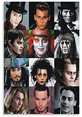 ZXCMNB Johnny Depp Leinwand Kunst Poster und Wandkunst Bilddruck Moderne Familienzimmer Dekor Poster 12x18inch(30x45cm)