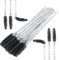 Eyelash Brush Pack of 100 - Bendable, Lightweight Disposable Mascara Wands - 10cm Long Eyelash Spoolies for Lash Extensions, Eyebrows Contouring and Makeup - Black