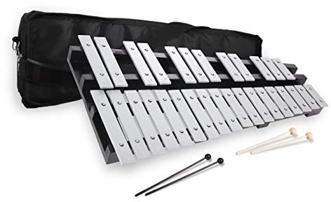 30 Noten Faltbares Glockenspiel Xylophon, Percussion Instrument Kit für Erwachsene und Kinder, inklusive 2 Schlägeln und Tragetasche