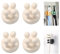 Klebehaken 4 Stück Weiß,FUNNY HOOKS， Rasiererhalter ohne Bohren, Zahnbürsten Halterung, Rasierhobel Damen Halter, Nassrasierer Klebehalterung Dusche, Stifthalter selbstklebend, Handtuchklemme (Weiß)