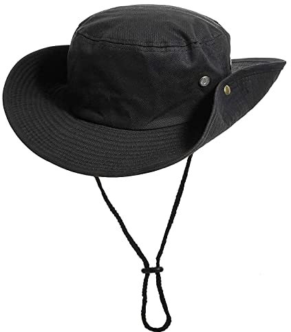 Sun-Hats-for-Hats-for Men-Protection-Wide Brim Bucket Safari Boonie Hat for Summer (XL; 23 5/8-24), Negro -, Large