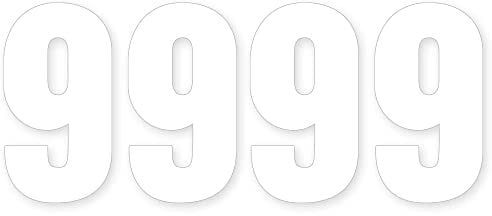 Pack of 4 White Number Stickers for Wheelie Bins Number - 9 Waterproof (17 cm) Labels for Wheelie Bins & Garbage Bins Packwith®