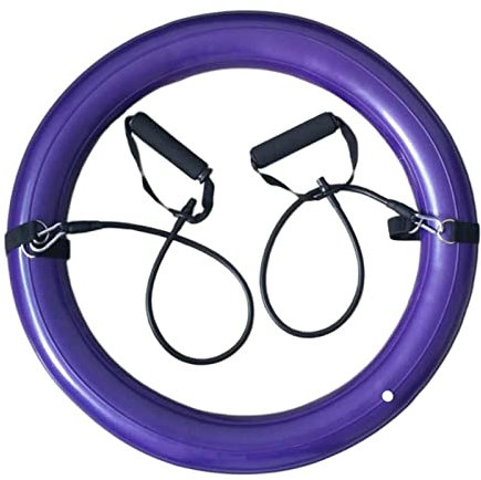 LOVIVER Yoga Ball Stuhl Aufblasbare Stabilitätshalter Basis Widerstandsbänder, Lila, 45cm