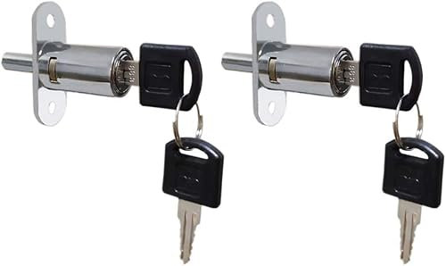 VictorsHome Push Plunger Lock 19x32mm Cylinder Head Chrome Plated Zinc Alloy Keyed Different 2pcs