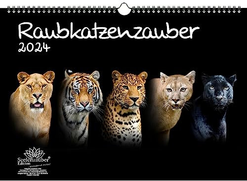 Raubkatzenzauber DIN A3 Kalender für 2024 verschiedene Raubkatzen - Seelenzauber
