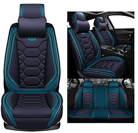 nenyan Autositzbezüge Komplett Set Universal | Schonbezüge für Skoda Octavia 1U 1Z 5E / Kodiaq Fabia/Fabia 6Y 5J NJ | Auto Sitzbezüge Blau