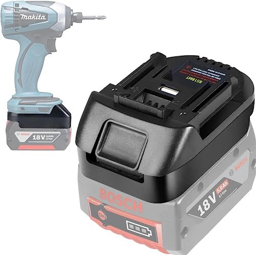 Adapter für Bosch zu Makita Akku Adapter, für Bosch 18V GBA Lithium Akku umwandeln zu Makita 18V Lithium Akku,Funktioniert für Makita 18V Akkuwerkzeuge,(Nur Adapter)