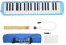Melodica mit 37 Tasten, Blasmusikinstrument aus Edelstahl, Geeignet für Anfänger Zum Üben (Blau)