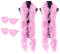 Flintronic Federboa, 2 Stück Bunte Feder Boas mit randlosen Sonnenbrillen, 2M Flauschige Federboa für Damen Kostümzubehör, Feder Schal für Hochzeit Karneval Geburtstag Cosplay Weihnachten (Rosa)