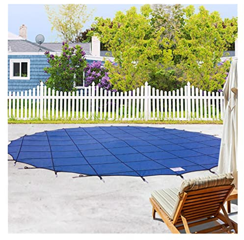 Pool Cover Poolabdeckplane Pool-Sicherheitsabdeckung für Rundbecken 10m 9m 8m 7m 6m 5m 4m 3m 2m, Winter Blaues Netz Schwimmbadschutzabdeckungen mit Hardware für Einbaupool/Whirlpool ( Size : 27ft/8.2m
