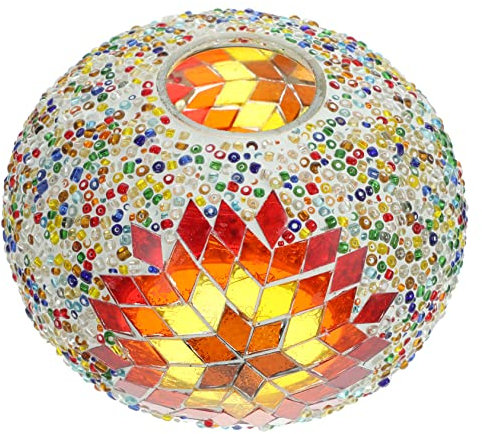 Housoutil Globe Lampenschirm Lampenschirm Aus Buntglas Tischlampe Aus Buntglas Dekorative -Tischlampen Aus Glas Mosaik-Tischlampenschirm Schreibtischlampenschirm Türkischer -Lichtschirm
