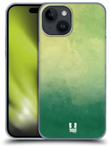 Head Case Designs Verde Aquarello Sfumato Custodia Cover Dura per Parte Posteriore Compatibile con Apple iPhone 15