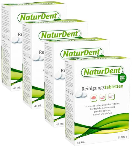 4x NaturDent Reinigungstabletten (48 Stk.)