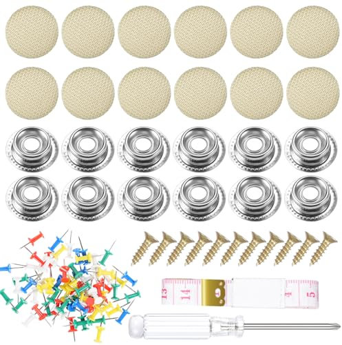 Adiwo Bouton d'outils de Toit de Voiture, 72PCS Kit de Réparation Garniture pour Le Toit Universel, Durable et résistant à l'usure, avec épingles, Tournevis, Ruban à Mesurer (Beige)