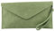 modamoda de T106 Damen Wildleder Rauleder Clutch Umhängetasche Abendtasche handmade in Italy, Farbe:Graugrün