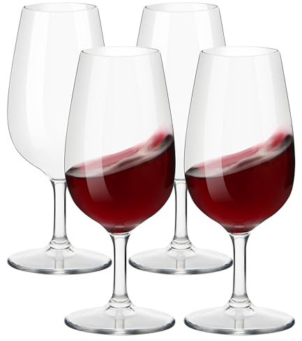 HAHASHOW Calice Vino Bianco, 100% Tritan-Plastica Calice Vino Rosso, Bicchiere da Vino di Piccola capacità, 230ml, Set di 4