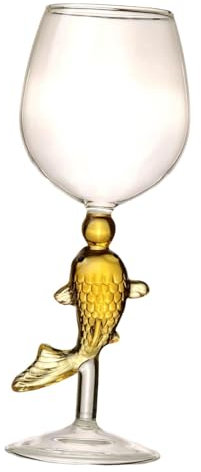 Milageto Goblet Wine Glass Decor Multipurpose Drinking Cup Champagne Glass Glass for Supplies Bar Gift Housewarming Wedding, Yellow