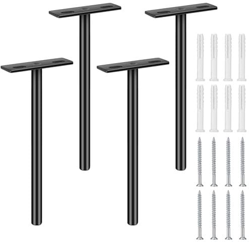 4 Pièces Support pour Etagère Flottante Invisible, Support d'Étagère Caché, Support Plateau Flottant en Bois Dissimulé à Fixation Murale pour Étagère Tablette Flottante (15.4x6cm)