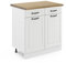 Vicco Küchenunterschrank R-Line, Schubladenschrank für die Küche, Weiß Landhaus/Weiß, 80 cm, AP Eiche