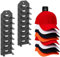 MOSTRUST Hat Rack for Wall, 2 Packs Hat Organizer for Baseball Caps Adhesive Hat Hooks Hold Up to 16 hats, Hat Storage Display Hanger Holder for Door Closet Bedroom Room