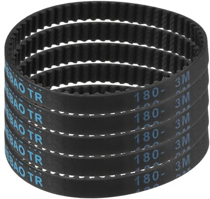QUARKZMAN 5 Stück HTD-3M Gummizahnriemen 60 Zähne, 180mm Steigungslänge x 6mm Breite x 2,4mm Höhe Zahnriemen aus Gummi, Geschlossener Schleifenrillenzahnriemen