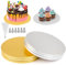 6 Stück Tortenplatte Gold und Silber Ø25.4cm/10Inch Set,Pappe Tortenunterlage Kuchenplatte Rund, Cake Board 12 mm Dick mit 6 Tüllen,1 Spritzbeutel,Wiederverwendbar Backzubehör für Transport Torten