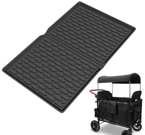 Allwetter-Fußmatten für Kinderwagen, Schutzmatten gegen Schlamm, TPE-Silikonmatte für 2-Sitzer, leicht, rutschfest, schützend, pleg