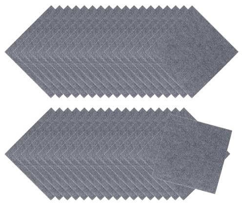 CYEER 36 Stück Teppichfliesen Selbstklebend 30x30CM, Teppich Fliesen, Teppichfliesen Selbstliegend, Teppich Selbstklebend, Auslegware Teppichboden für Hotel, Haus, Büro, (Hellgrau)