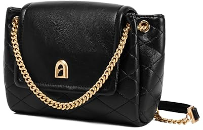 LA FESTIN Umhängetasche Damen Aus Rindsleder, Handtasche Damen Klein Mit Kettenriemen