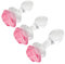 3-teiliges Kristallglas-Anal-Plug-Set, Glas Dildo Buttplug Trainer, Rose Analplug Prostata Massagegerät Anal Dilator für Männer Frauen Masturbatoren klein Mittel groß Tail Plug Sexspielzeug