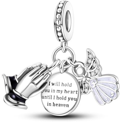 BIZK Engel Charm Anhänger für Armband 925 Sterling Silber Charm Bead Pendant für Europäische Armbänder und Halsketten
