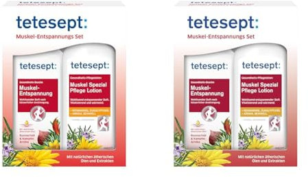 tetesept · Muskel Entspannungs Set · Duschbad & Lotion · 500 ml (Packung mit 2)