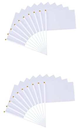 Kisangel 96stücke Handkurbel-wimpel-Flagge Weiße Schiedsrichterflagge Für Sportveranstaltungen Und Feiern Und Kunststoffmaterialien Einfach Zu Handhaben Für Fans Und Veranstaltungen