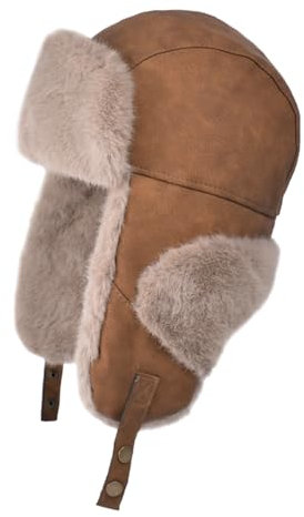 TAGVO Winter Trapper Mütze, Russische Fliegermütze für Herren und Damen, Ushanka Bombermütze mit Ohrklappen, Winddichte Fleecegefütterte Eskimo-Mütze für kaltes Wetter
