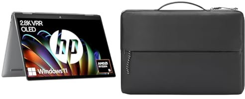 HP Envy x360 2-in-1 Laptop, 14 Zoll 2.8K OLED Touch Display, AMD Ryzen 5 8640HS (16MB Cache), 16GB LPDDR5-SDRAM, 512 GB SSD, QWERTZ Tastatur, Windows 11 Home, Silber Sports Sleeve Laptophülle