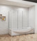 Aica Sanitär Badewannenaufsatz Eck Duschwand Badewanne 3-tlg.Faltwand mit Seitewand 6mm Nano Glas,H140cm,130x80cm,Mattgrau Rahmens,Klarglas