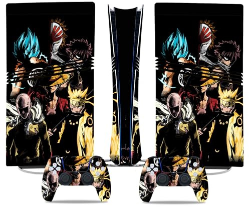 MaD Vision® Extra-haltbares Skin-Kit für PlayStation (PS5) Pro Disc und Pro Digital | Mattes Vinyl-Aufkleber-Set für Konsole + 2 Controller – für Anime Design