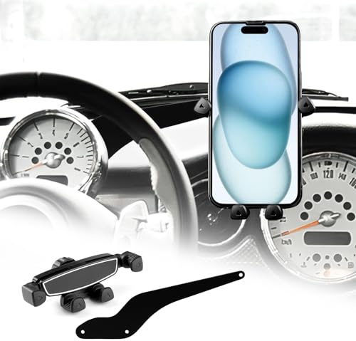 KUNGKIC Supporto Telefono per Mini Cooper R50 R52 R53 Regolabile Porta Telefono Rotazione a 360° Lega di Zinco ABS Mini Accessori