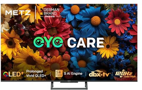 Metz TV QLED 55” 4K Smart Google TV 55MQF7500Z, HDR10+, Dolby Vision & Atmos, MEMC, Riduzione Luce Blu EyeCare, Telecomando Bluetooth, Sintonizzatore DVB-T2/C/S2