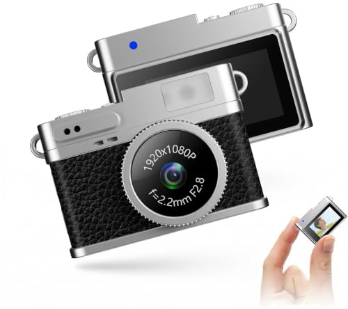 128 GB Vintage-Digitalkamera, 1080P FHD-Vlogging-Kamera mit 0,96-Zoll-Display, Tragbarer Micro-Video-Camcorder für Studienaufnahmen auf Reisen