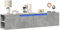 UJCHVHN Meuble TV mural avec LED Gris béton 180 x 31 x 39,5 cm Centres de divertissement et supports TV