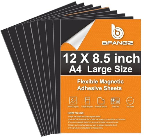 Magnetfolie Selbstklebend Stark Magnetplatte Magnetpapier - A4 21× 30cm, Displate Magnete, Kühlschrankmagnete basteln, für Fotos, Dekorieren Sortieren Und Ordnen (10 Pcs - 21× 30cm)