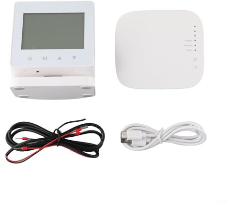 BlissfulAbode Funk-Thermostat RF433 für Tuya App gesteuertes LCD-Thermostat für Gaskesselheizung, programmierbarer Temperaturregler mit Sprachsteuerung, USB- oder batteriebetrieben (WLAN)