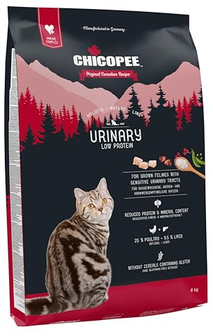 Chicopee Holistic Nature Line | Adult Urinary | Katzenfutter trocken | Geflügel & Leber | Unterstützt Harnwege | ohne glutenhaltiges Getreide | Inspiriert von der Natur Kanadas | 8 kg