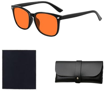 Sylkeov Herren Blaulichtfilter Brille, Blaulicht Blocker Gaming Brille, Augenschutz gegen Blaulicht, Leichte Blaulichtfilter Brille für Computer, Smartphone, Fernsehen, Schutz der Augen vor Müdigkeit