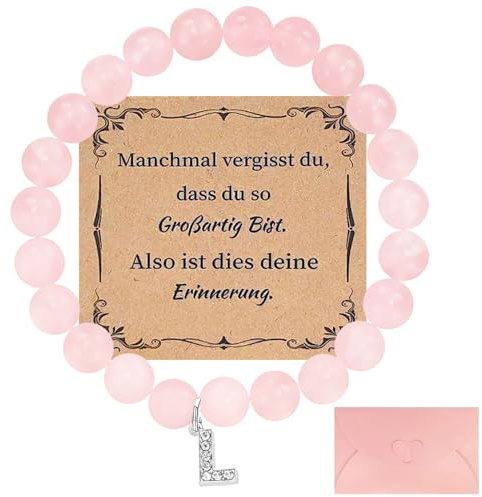 Rosenquarz Edelstein Armband,Rosenquarz Armband, Damen armband Mutmacher Geschenk Für Geburtstagsgeschenk Weihnachtsgeschenke,Motivationsgeschenke,für Mutter,Mädchen, Schwester Freundin(l)