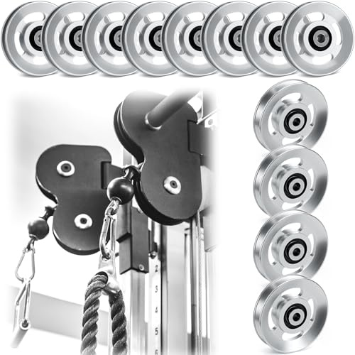 Soulchen 2–14 Stück Aluminium-Kabelrollenrad, 90/95 mm | Passend für Heim-Fitness-Kabelsysteme und Pulldown-Aufsätze, mit Kugellager-Design für reibungsloses Training und mehrere